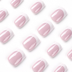 <span class=keywords><strong>2023</strong></span> nuevo ABS extraíble dedo francés <span class=keywords><strong>uñas</strong></span> postizas vino rojo diamante con pegatinas 24 piezas/caja estilo de pieza en forma de <span class=keywords><strong>uñas</strong></span> - Product Image 4
