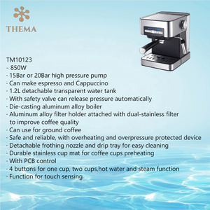 Thema CKD SKD Espuma de leche de acero inoxidable 1.6L Alta presión 20bar Italiano Ulka Pump Cappuccino Espresso <span class=keywords><strong>Cafetera</strong></span> - Product Image 2