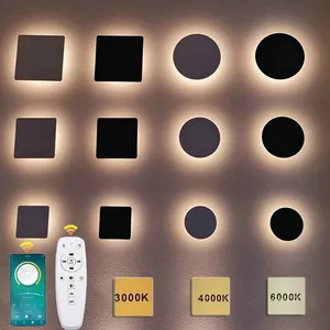 Indoor 2.4g three color temperature adjustable light round moon LED wall lamp eclipse wall lamp decoration European style