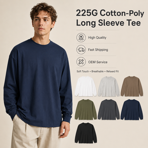 Camisetas de Manga Larga para Hombre, Diseño OEM Personalizado, Fabricante, Impresión, 225 Gramos, Algodón Sorona Premium, Venta al Por Mayor, Tallas Grandes - Product Image 1
