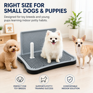 Toilette intérieure hygiénique pour petits chiens - 51 cm, compacte, en plastique, avec grille amovible, contrôle modéré des odeurs, expédition immédiate - Product Image 4