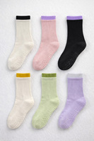 Chaussettes de Pilates antidérapantes en coton côtelé double couche avec logo personnalisé du fabricant