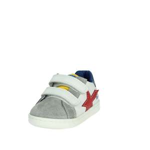 Baskets pour enfants Falcotto, blanches et grises, à fermeture Velcro, chaussures en toile tendance - Product Image 6