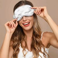 Masker Mata Tidur Sutra Mulberry 19 Momme Tali Elastis Dapat Disesuaikan Logo Kustom Bebas Tekanan Nyaman Hadiah Romantis Hari Valentine