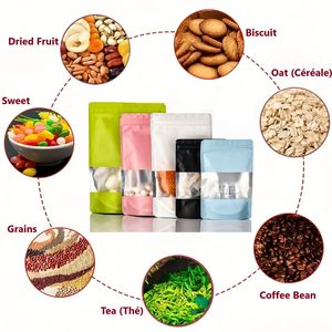Packaging Custom Resealable Food Stand Pouch Frosted Matte Finish Colorful Aluminum Foil Zipper Top Open Window for Chewing Gum - Product Image 6