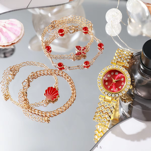 Precio de fábrica Mujeres Negocios Reloj de cuarzo dorado Moda Acero inoxidable Venta al por mayor Mujeres Negocios Diamante Cuarzo Wat - Product Image 5