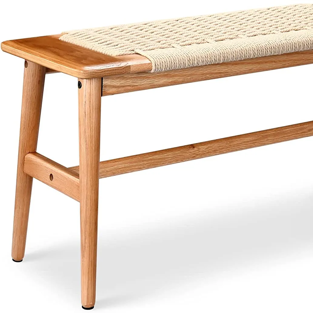 Ручная плетеная столовая Скамья из массива дуба с деревенским дизайном для столовой/спальни