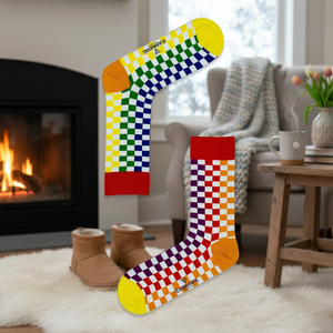 Calcetines con Diseño a Cuadros Coloridos, Transpirables, con Estampado Jacquard y Bordado, Talla Única, para Uso Diario en Primavera e Invierno - Product Image 3