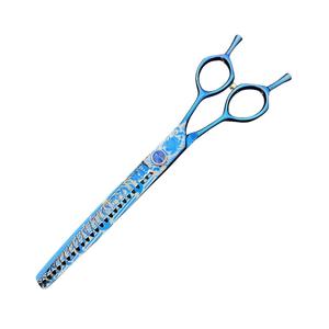 กรรไกรตัดขนสุนัขแบบฟิชโบนสีน้ำเงิน ขนาด 7.5 นิ้ว ทำจากสแตนเลส คุณภาพสูง สำหรับมืออาชีพ - Product Image 4
