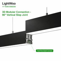Éclairage linéaire suspendu architectural à intensité variable 0-10V, lumière LED linéaire raccordable 4FT 20/30/40W 3CCT pour marché, garage, bureau