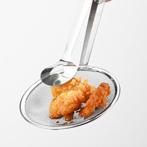 Cuillère passoire en acier inoxydable pour filtrer l'huile des aliments frits, outil de cuisine domestique avec filet et clip - Product Image 2