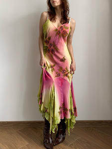 Elegante fuera del hombro Lentejuelas Irregular Vestido Mujer Moda Impreso Slim Fit Vestido largo Verano Sexy Sin mangas Vestido de fiesta hueco - Product Image 2