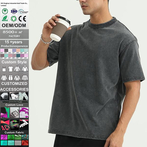HIC 2025 – Nouveau T-shirt d'été à manches courtes, coupe classique, en coton/élasthanne épais (300g), effet vieilli, personnalisable avec votre logo – Qualité supérieure - Product Image 2