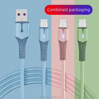 Câbles de données en gel de silice liquide 1M Super Charging Micro USB Type C Chargeur de téléphone avec lampe pour le chargement du téléphone