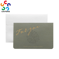 Diseño de Tarjeta de Agradecimiento con Sobre Personalizado de Lujo de Alta Gama de 157 g/m², Logotipo Personalizado con Estampado Dorado en Caliente, Carta de Agradecimiento