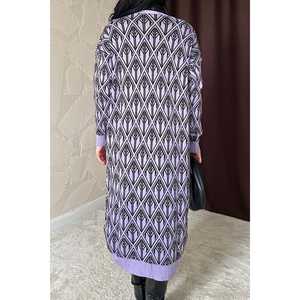 Cardigan en tricot boutonné lilas pour femme, décontracté, à manches longues, anti-boulochage, manteau pull tricoté, vêtement d'extérieur tendance - Product Image 2