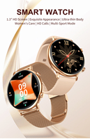 Smartwatch SV02 con Display HD da 1,3 Pollici, Chiamate BT, Monitoraggio Salute Femminile, Fitness, Impermeabile, Tracciamento del Sonno