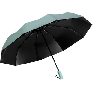 Paraguas Plegable de Tres Secciones, 10 Varillas, Apertura Automática, Resistente a los Rayos UV, de Nailon, para Sol y Lluvia, Diseño Minimalista y Ejecutivo - Product Image 5