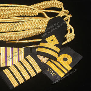 Épaulettes de pilote OEM personnalisables, bandes de grade, épaulettes de veste, à enfiler, or noir, polyester/coton, uniformes d'avion confortables - Product Image 3