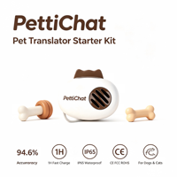 Dispositif de traduction pour animaux de compagnie Pettichat AI, précision de 94,6 %, Bluetooth, étanche IP65, balise sans fil, suivi rapide en 1,2 s, chiens, chats, CE FCC