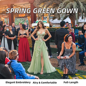 Vestido de Quinceañera Elegante de Tul Verde Primavera 2024 de Ecoparty, Vestido de Fiesta con Bordado de Encaje y Gasa con Falda Abultada para Mujer - Product Image 3