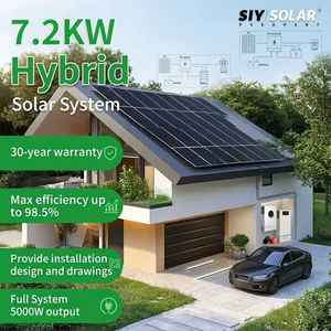 Système solaire hybride 7,2 kW <span class=keywords><strong>avec</strong></span> logo personnalisé, 7200 W, 48 V, service de marquage du fabricant pour le stockage d'énergie, ensemble <span class=keywords><strong>photovoltaïque</strong></span> complet - Product Image 2