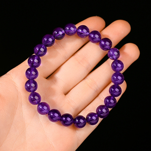 Bracelet en perles d'améthyste naturelle de qualité supérieure 8A JD GEMS, quartz fantôme <span class=keywords><strong>violet</strong></span> rutilé naturel, fabriqué en Chine - Product Image 4