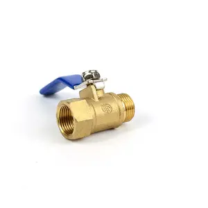 Brass Red Handle Inside And Outside 1/2'' Small Ball Valve Water Switch Pipe Air Pump Valve
