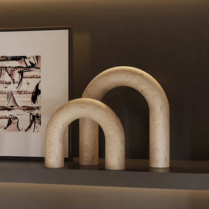 SAIDKOCC, esculturas y figuritas de travertino, Estatua con forma de <span class=keywords><strong>arco</strong></span> para estante, mesa de centro, mueble de TV, sala de estar, decoración <span class=keywords><strong>del</strong></span> hogar - Product Image 4