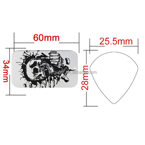ชุดปิ๊กกีต้าร์3ชิ้นพร้อมกล่องดีบุก1/1พิมพ์โลโก้ปิ๊กกีต้าร์สุดเท่ตลกงานตามสั่งความหนาแบบผสม2/1 5มม. - Product Image 4