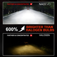 Kit de conversion de phares LED haute puissance NAOEVO 400W 40000LM 6500K 12V IP68 étanche, ajustement universel 360° H4/H11 pour voiture