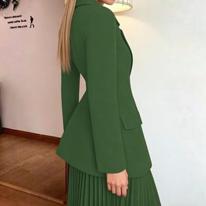 Completo da <span class=keywords><strong>Donna</strong></span> Blazer e Gonna Plissettata Casual Set 2 Pezzi (Cintura Non Inclusa) Sehe Fashion - Product Image 2