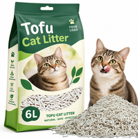 Litière pour chat en tofu végétal OEM ODM, biodégradable, jetable aux toilettes, forte désodorisation, plusieurs parfums disponibles pour les animaleries