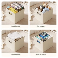 Cubes de rangement pliables en tissu tissé à la main 10,5x10,5 pouces, lot de 6, pour l'organisation du placard et du bureau à domicile