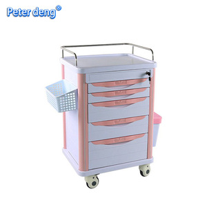 รถเข็นแพทย์ Peter Deng ขนาด 600x480x980 มม. 5 ลิ้นชัก เฟอร์นิเจอร์โรงพยาบาลพลาสติก ดีไซน์ทนทาน - Product Image 4