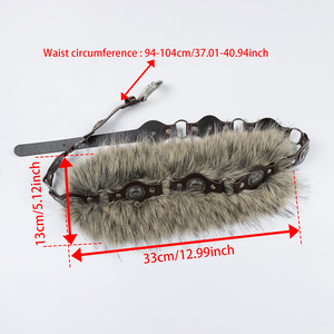 Ceinture en cuir imitation fourrure de Viking médiéval, ceinture à rivets vintage, ceinture pour costume d'Halloween, accessoires de costume pour films et séries TV - Product Image 5