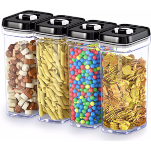 Clear Bpa Free Airtight Square Storage Containers With One Step Sealing Lid Easy Grip Design for Pantry Organization - Product Image 1
