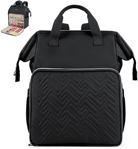 Agujas de tejer de ganchillo de poliéster resistente al agua grande organizador de almacenamiento de hilo mochila bolsa para llevar proyectos - Product Image 1