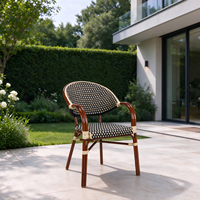 Chaise de jardin en rotin et aluminium au design moderne, résistante aux UV, pour restaurant, hôtel, usage extérieur