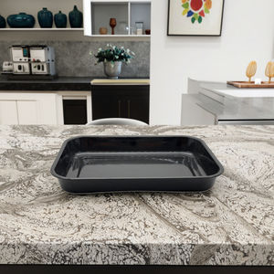 Vente chaude émail noir carré plateau de cuisson en fonte rôtissoire ensemble de cuisson rectangulaire avec poignées plus larges plats et casseroles - Product Image 1