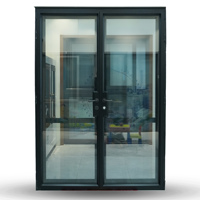 Portes Françaises Extérieures en Aluminium Noir Modèle 76, Insonorisées, Anti-Ouragan, Résistantes aux Chocs, Portes à Battants, Portes Françaises en Verre Modèle 76