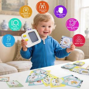 Cartes Flash parlantes audibles préscolaires Machine d'éducation précoce électronique avec cartes 112 pièces Apprentissage des mots de vue double face - Product Image 3