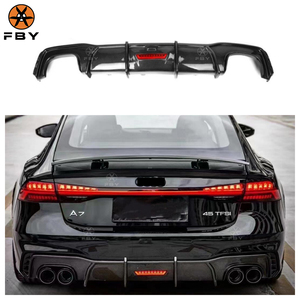 Chất lượng cao KB phong cách sợi carbon phía sau Bumper môi cho <span class=keywords><strong>Audi</strong></span> A7 Sline <span class=keywords><strong>S7</strong></span> C8 2019 2022 phía sau khuếch tán - Product Image 1