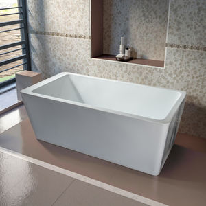 Bañera de respaldo acrílico Rectangular independiente japonesa diseño moderno masaje de aire portátil remojo profundo Villa interior Hoteles Posadas - Product Image 1
