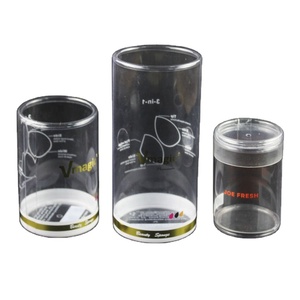 Tùy chỉnh thực hiện tái chế trong suốt PET/PVC/PP nhựa Vòng xi lanh hộp cho quà tặng bao bì - Product Image 1