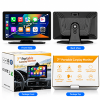 Écran portable universel 7 pouces CarPlay sans fil Android Auto Lecteur multimédia de voiture Écran tactile Navigation GPS FM AUX Mirror