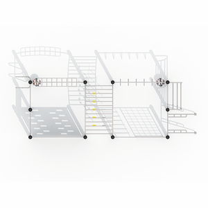 Structure de jeu extérieure Premium Monkey Bar pour enfants avec barres de gymnastique en acier réglables et mur d'escalade - Product Image 2