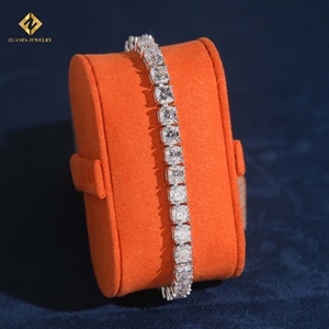 ZUANFA JEWELRY Moissanite 925 Silver Popular GRA Certified Asscher Cut 5*5MM Tennis <b>Bracelet</b> - Product Image 1