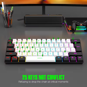 Teclado Gaming Portátil de 61 Teclas, 60%, RGB Retroiluminado, Cableado, Sensación Mecánica, Personalizable, ¡Gran Venta! - Product Image 4