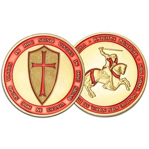 Moneda Conmemorativa de Metal del Guerrero Caballero Templario, Recuerdo Promocional del Fabricante de Regalos - Product Image 2